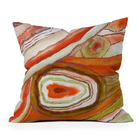 Viviana Gonzalez AGATE Inspired Watercolor Abstract 06 Throw Pillow