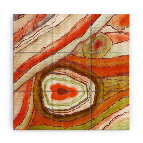 Viviana Gonzalez AGATE Inspired Watercolor Abstract 06 Wood Wall Mural