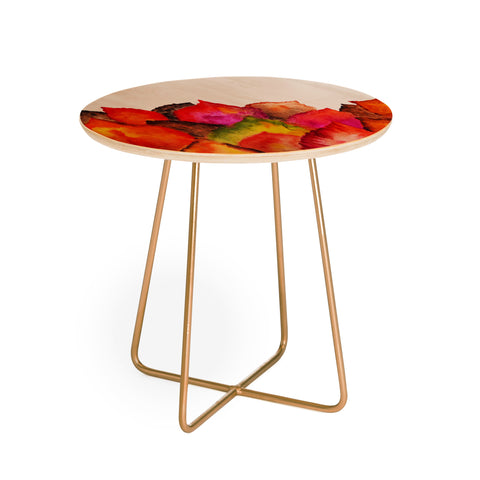 Viviana Gonzalez Autumn abstract watercolor 01 Round Side Table