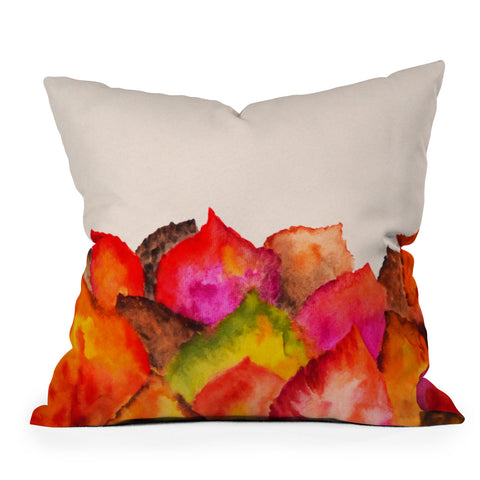 Viviana Gonzalez Autumn abstract watercolor 01 Throw Pillow