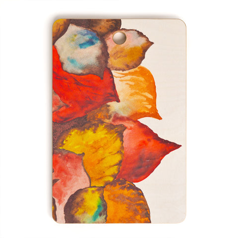 Viviana Gonzalez Autumn abstract watercolor 02 Cutting Board Rectangle