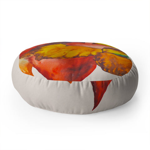 Viviana Gonzalez Autumn abstract watercolor 02 Floor Pillow Round