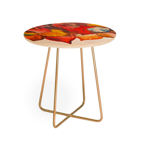 Viviana Gonzalez Autumn abstract watercolor 02 Round Side Table