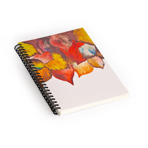 Viviana Gonzalez Autumn abstract watercolor 02 Spiral Notebook