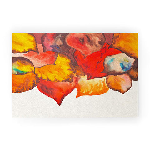 Viviana Gonzalez Autumn abstract watercolor 02 Welcome Mat