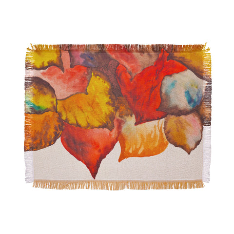 Viviana Gonzalez Autumn abstract watercolor 02 Throw Blanket
