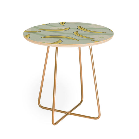 Viviana Gonzalez Banana And Flowers Round Side Table