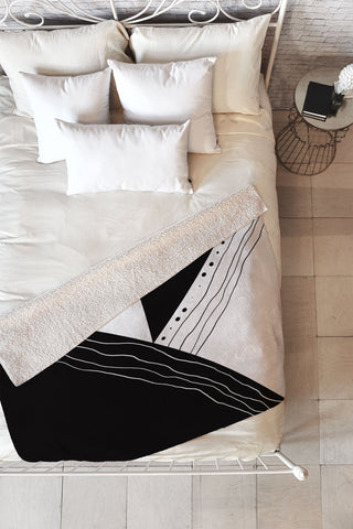 Viviana Gonzalez Black and white collection 02 Fleece Throw Blanket