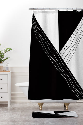 Viviana Gonzalez Black and white collection 02 Shower Curtain And Mat
