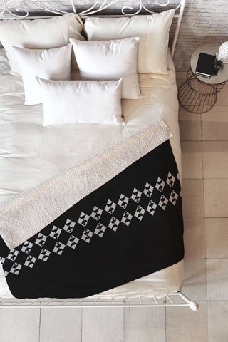 Viviana Gonzalez Black and white collection 03 Fleece Throw Blanket