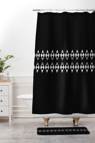 Viviana Gonzalez Black and white collection 03 Shower Curtain And Mat