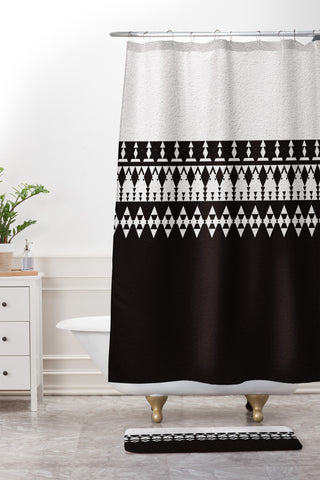 Viviana Gonzalez Black and white collection 04 Shower Curtain And Mat