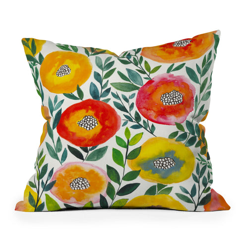 Viviana Gonzalez Botanic Floral 5 Throw Pillow