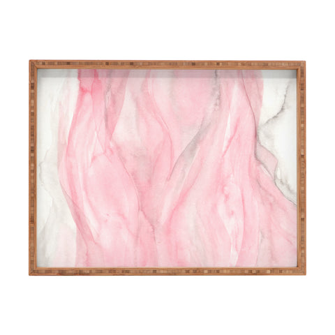 Viviana Gonzalez Delicate pink waves Rectangular Tray