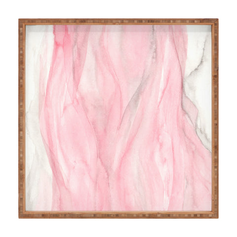 Viviana Gonzalez Delicate pink waves Square Tray