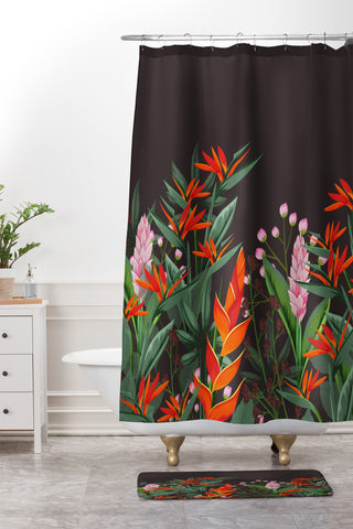 Viviana Gonzalez Dramatic Florals collection 01 Shower Curtain And Mat