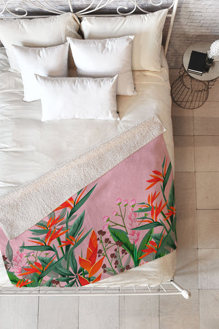 Viviana Gonzalez Dramatic Florals collection 02 Fleece Throw Blanket