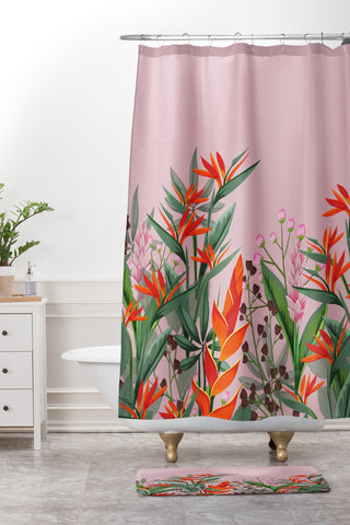 Viviana Gonzalez Dramatic Florals collection 02 Shower Curtain And Mat