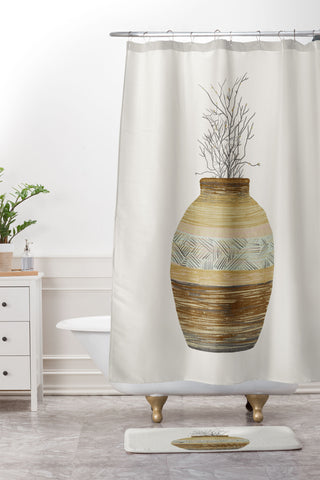 Viviana Gonzalez Earthenware Inspiration Vase Shower Curtain And Mat