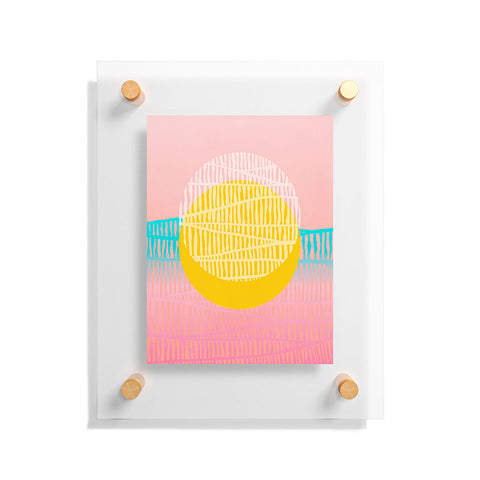 Viviana Gonzalez Electric minimal sun Floating Acrylic Print