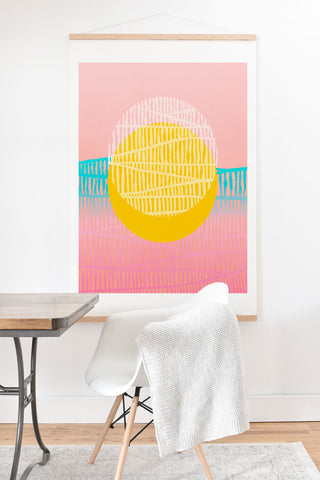 Viviana Gonzalez Electric minimal sun Art Print And Hanger
