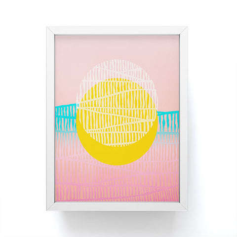 Viviana Gonzalez Electric minimal sun Framed Mini Art Print