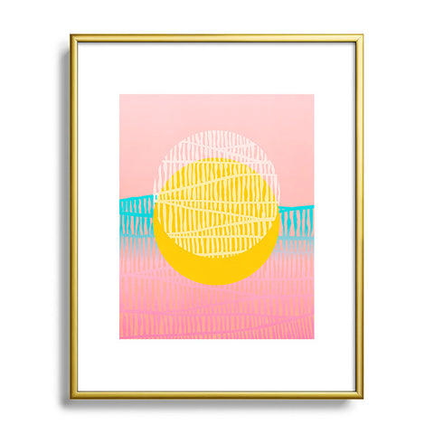 Viviana Gonzalez Electric minimal sun Metal Framed Art Print