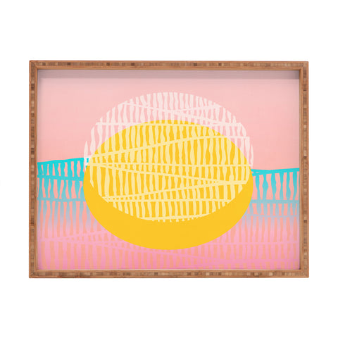 Viviana Gonzalez Electric minimal sun Rectangular Tray