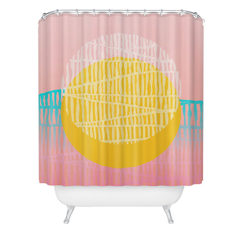 Viviana Gonzalez Electric minimal sun Shower Curtain