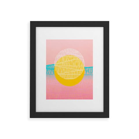 Viviana Gonzalez Electric minimal sun Framed Art Print