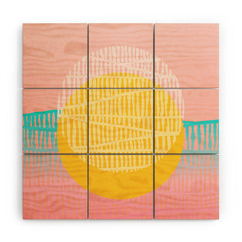 Viviana Gonzalez Electric minimal sun Wood Wall Mural
