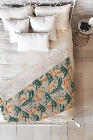 Viviana Gonzalez Florals pattern 01 Fleece Throw Blanket