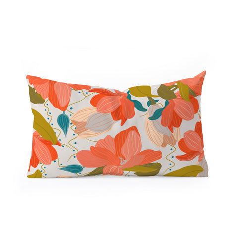 Viviana Gonzalez Florals pattern 02 Oblong Throw Pillow