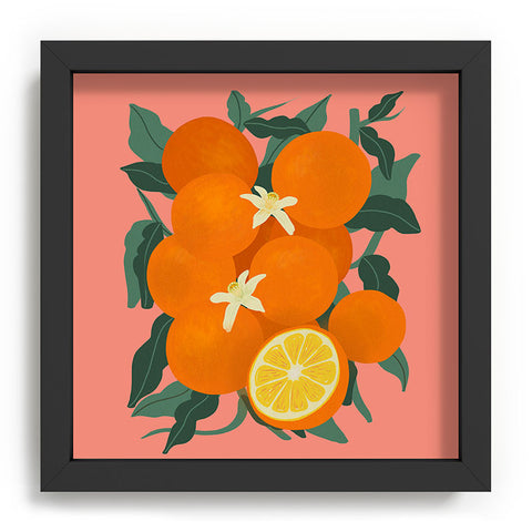 Viviana Gonzalez Fruit Harvest 01 Oranges Recessed Framing Square