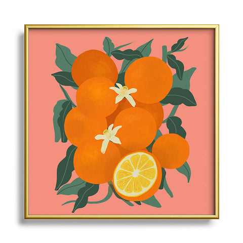 Viviana Gonzalez Fruit Harvest 01 Oranges Square Metal Framed Art Print