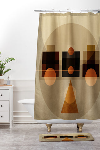 Viviana Gonzalez Geometric Abstract 2 Shower Curtain And Mat