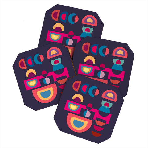 Viviana Gonzalez Geometric Colorplay 1 Coaster Set