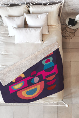 Viviana Gonzalez Geometric Colorplay 1 Fleece Throw Blanket