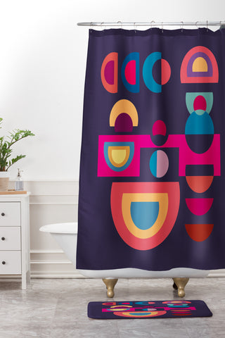 Viviana Gonzalez Geometric Colorplay 1 Shower Curtain And Mat