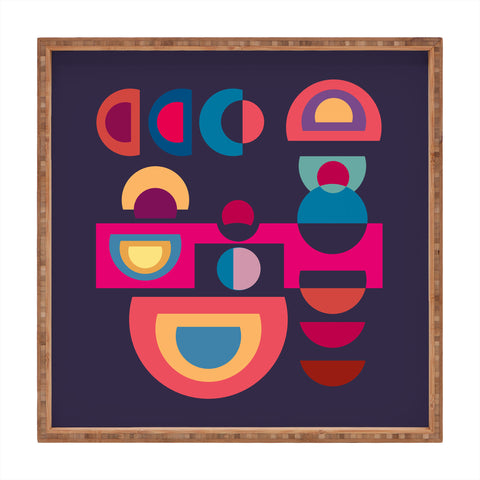 Viviana Gonzalez Geometric Colorplay 1 Square Tray