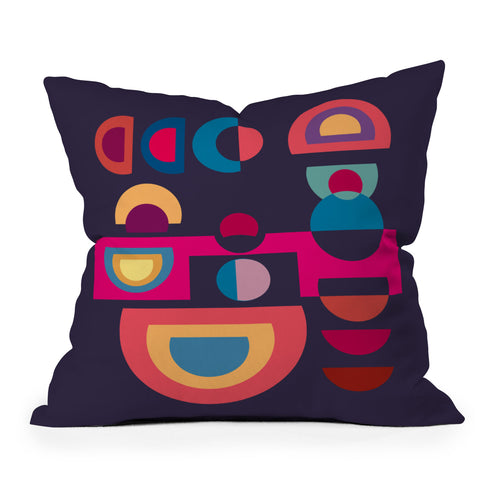 Viviana Gonzalez Geometric Colorplay 1 Throw Pillow