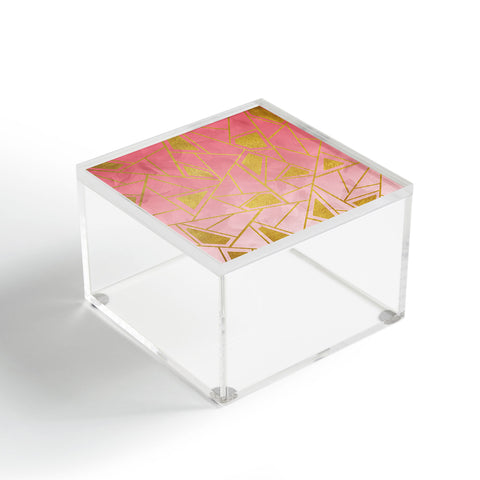 Viviana Gonzalez Geometric pink and gold Acrylic Box