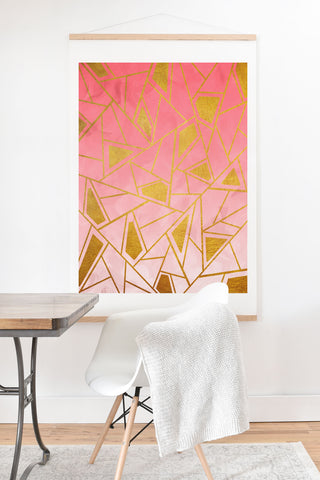 Viviana Gonzalez Geometric pink and gold Art Print And Hanger