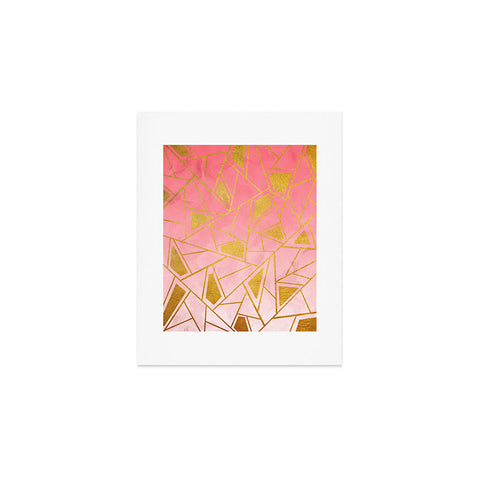 Viviana Gonzalez Geometric pink and gold Art Print