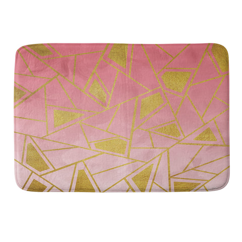 Viviana Gonzalez Geometric pink and gold Memory Foam Bath Mat