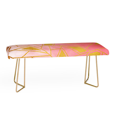 Viviana Gonzalez Geometric pink and gold Bench