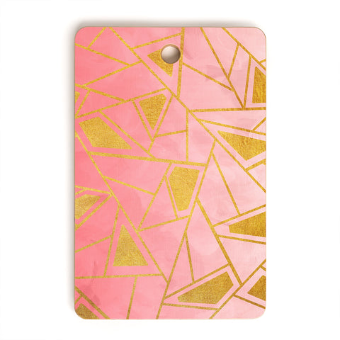 Viviana Gonzalez Geometric pink and gold Cutting Board Rectangle