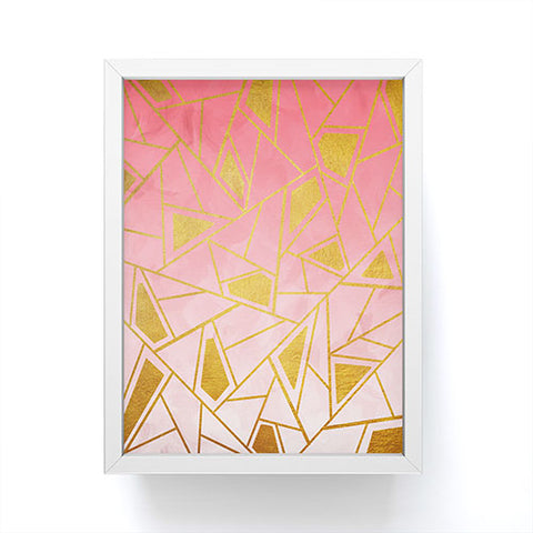Viviana Gonzalez Geometric pink and gold Framed Mini Art Print