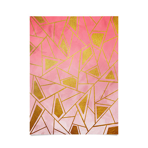 Viviana Gonzalez Geometric pink and gold Poster