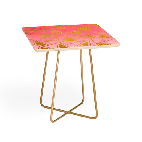 Viviana Gonzalez Geometric pink and gold Side Table
